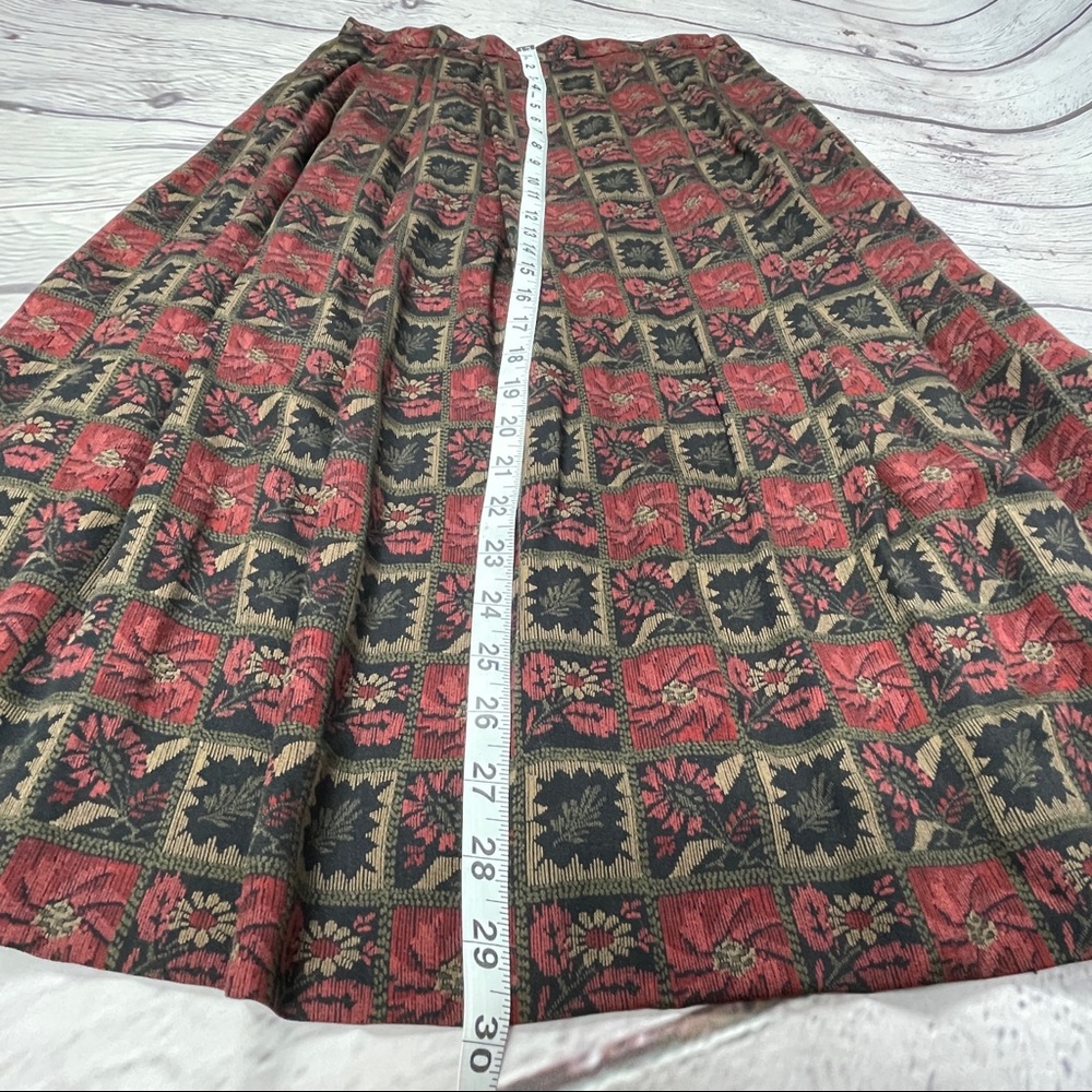 DONCASTER unique vintage boho pleated midi skirt - Picture 10 of 12